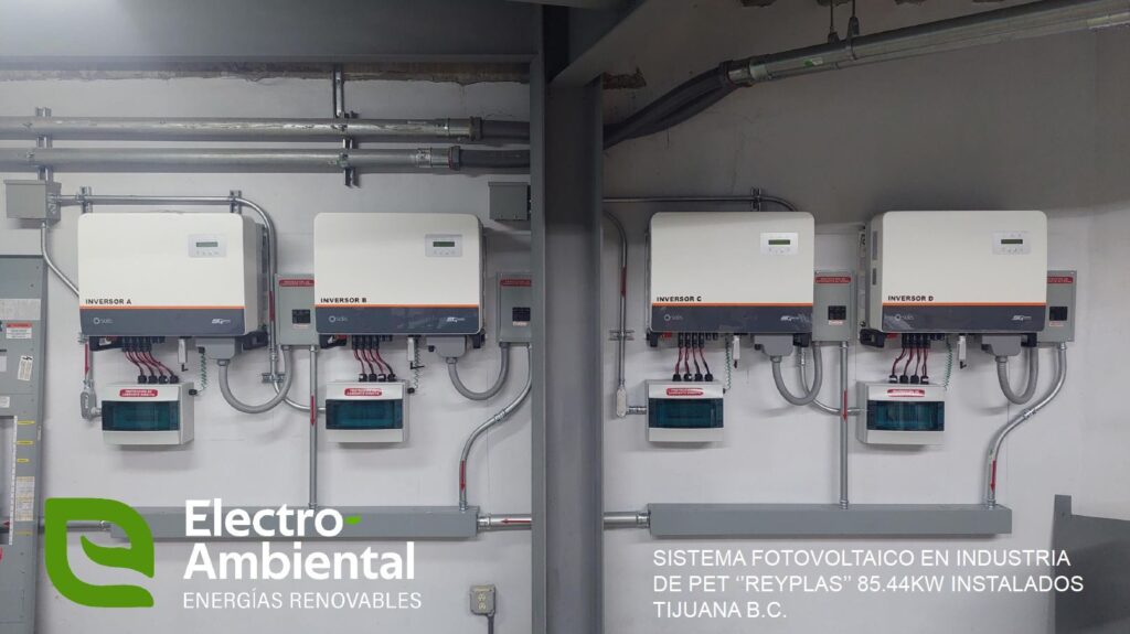 Sistema Fotovoltaico en industria PET "REYPLAS" 85.44 KW Instalados Tijuana B.C.